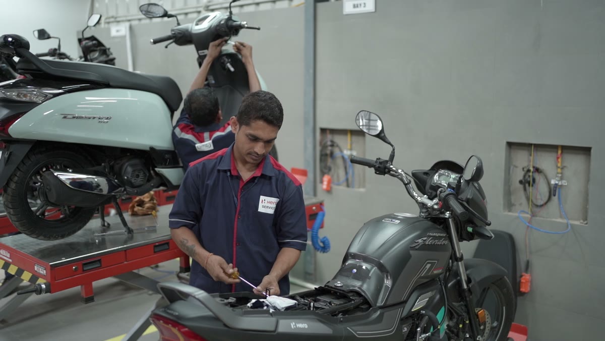 Scooter service in progress